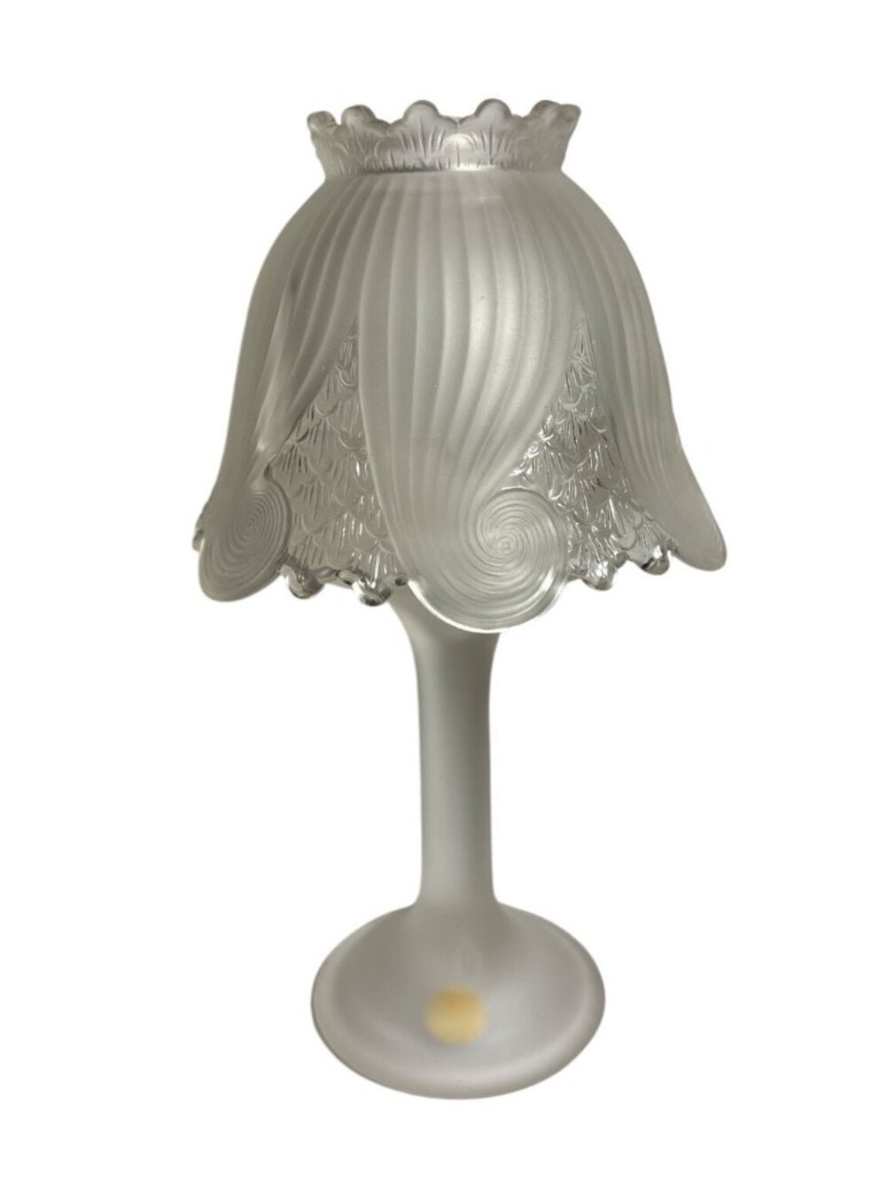PartyLite Clairmont Fairy Lamp Tealight 10" Tall Frosted Glass Pedestal 1990